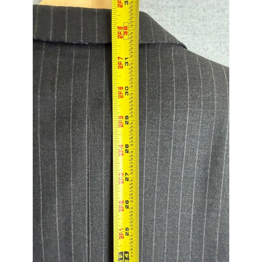 John W. Nordstrom Loro Piana Super 110s Wool Pinstripe Suit 44L 35x29 Gray